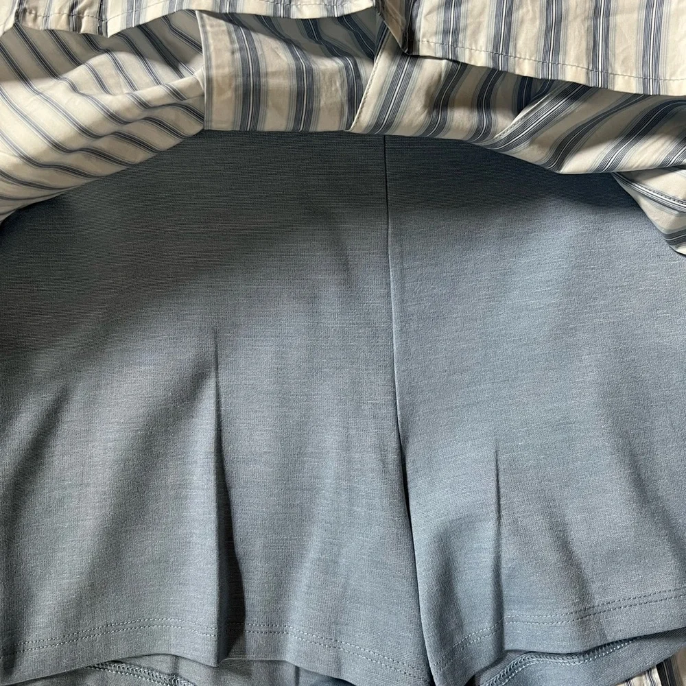 GANNI Stripe Pleated Miniskirt